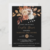 Herfst Bloemen Zwart Donker Koppels Douche Kaart (Voorkant)