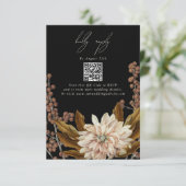Herfst Bloemen Zwart Herfst Bruiloft QR Code Informatiekaartje (Staand voorkant)