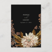 Herfst Bloemen Zwart Herfst Bruiloft QR Code Informatiekaartje (Achterkant)