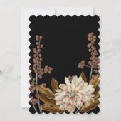 Herfst Bloemen Zwart Waterverf Herfst Bruiloft Kaart (Achterkant)