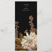 Herfst Bloemen Zwart Waterverf Herfst Bruiloft Menu (Achterkant)