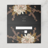 Herfst Bloemen Zwart Waterverf Herfst Bruiloft Plaatskaartje (Buitenkant ongevouwen)