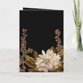 Herfst Bloemen Zwart Waterverf Herfst Bruiloft Programma (Achterkant)