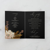 Herfst Bloemen Zwart Waterverf Herfst Bruiloft Programma (Binnen)