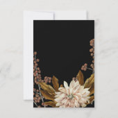 Herfst Bloemen Zwart Waterverf Herfst Bruiloft RSVP Kaartje (Achterkant)