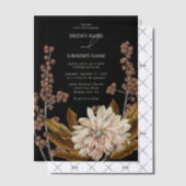 Herfst Bloemen Zwart Waterverf Herfst Bruiloft Vellum Uitnodigingen (Offset (Uitnodiging))