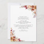 Herfst Bloemenbegrafenisprogramma Fotouitnodiging Kaart (Achterkant)