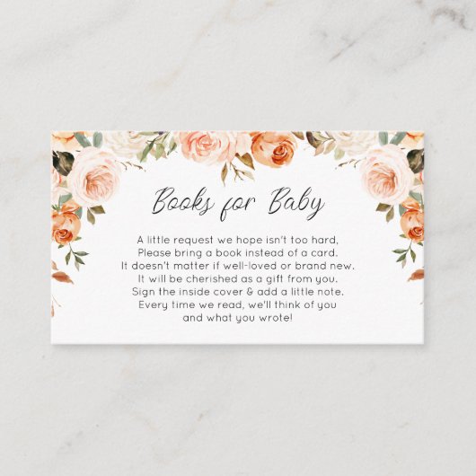 herfst bloemenboeken voor baby card informatiekaartje (Voorkant)