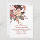 Herfst bloemenboeket bruiloft | kaart (Voorkant)