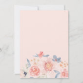 Herfst bloemenboho roze blauw waterverf Sweet 16 Kaart (Achterkant)