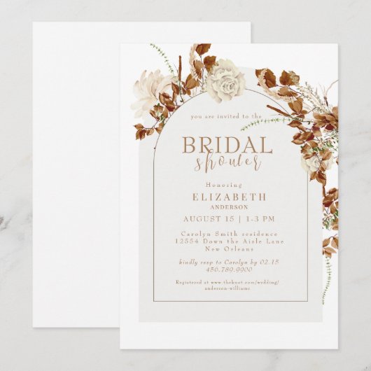 Herfst Bloemenboog Neutraal Vrijgezellenfeest Kaart (Voorkant / Achterkant)