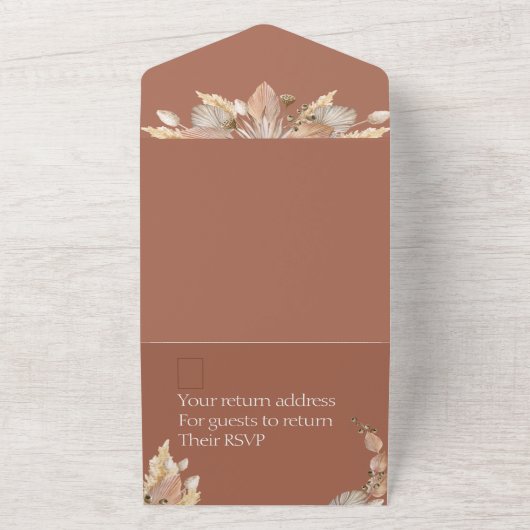 Herfst Bloemenbruiloft Alles in een Uitnodiging me (Buitenkant)