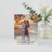 herfst bloemenbruiloft bewaar de datum foto briefkaart (Staand voorkant)