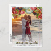 herfst bloemenbruiloft bewaar de datum foto briefkaart (Voorkant / Achterkant)