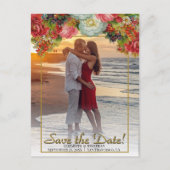 herfst bloemenbruiloft bewaar de datum foto briefkaart (Voorkant)