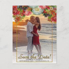  herfst bloemenbruiloft bewaar de datum foto briefkaart