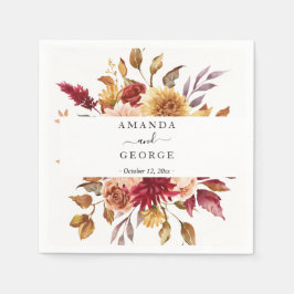 Herfst bloemenbruiloft cocktails servet