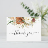 Herfst Bloemenbruiloft Dank u kaart (Staand voorkant)