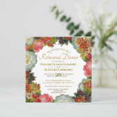 Herfst Bloemenbruiloft repetitie diner Kaart (Staand voorkant)