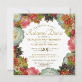 Herfst Bloemenbruiloft repetitie diner Kaart (Voorkant)