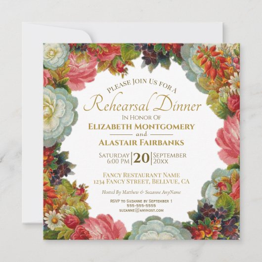  Herfst Bloemenbruiloft repetitie diner Kaart (Voorkant)