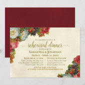  herfst bloemenbruiloft repetitie diner kaart (Voorkant / Achterkant)