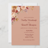 Herfst bloemenbruiloft uitnodiging