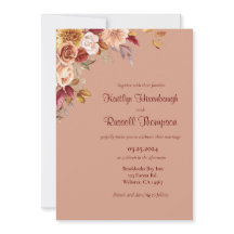 Herfst bloemenbruiloft uitnodiging