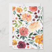 Herfst bloemenbruiloft uitnodiging (Achterkant)