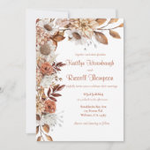 Herfst bloemenbruiloft uitnodiging (Voorkant)