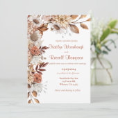 Herfst bloemenbruiloft uitnodiging (Staand voorkant)