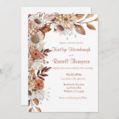 Herfst bloemenbruiloft uitnodiging (Voorkant / Achterkant)