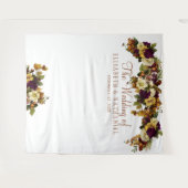 Herfst bloemenchique bruiloft fotocabine achtergro wandkleed (Voorkant (horizontaal))