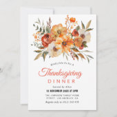 Herfst bloemendiner Thanksgiving Kaart (Voorkant)