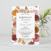 Herfst Bloemendiner Verjaardag Kaart (Staand voorkant)