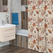 Herfst bloemenelegante retro familienaam gepersona douchegordijn