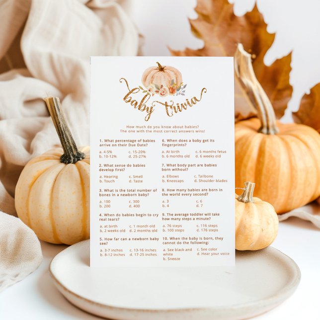 Herfst bloemengouden pompoen bos baby trivia spel (Creator heeft geüpload)