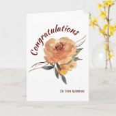 Herfst bloemenhuwelijk gefeliciteerd Kaart (Gele Bloem)