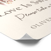 Herfst bloemenivoor bruiloft liefde is lief teken poster (Hoek)