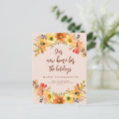 herfst bloemenkrans bewegende aankondiging briefka briefkaart (Staand voorkant)