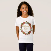 Herfst Bloemenkrans Bloemenmeisje Trouwgunst T-shirt (Voorkant volledig)