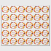 Herfst bloemenkrans Bruids douche Cadeaupapier (Vlak)