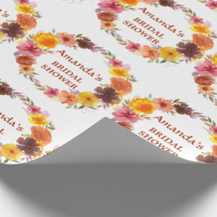 Herfst bloemenkrans Bruids douche Cadeaupapier
