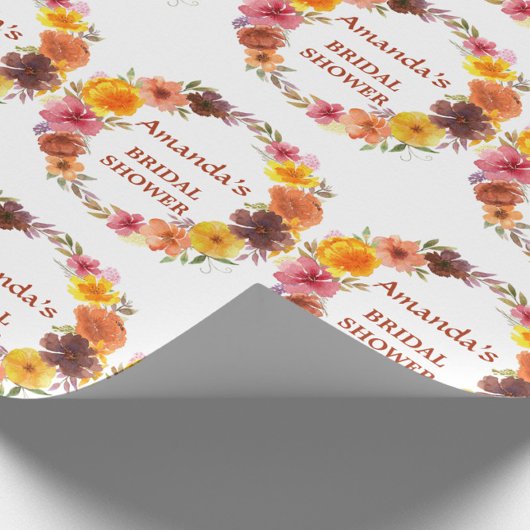 Herfst bloemenkrans Bruids douche Cadeaupapier