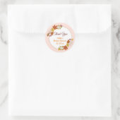 Herfst bloemenkrans Pompoen Goud Bedankt Favor Ronde Sticker (Tas)