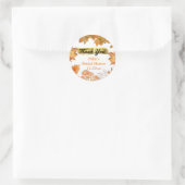 Herfst bloemenkrans Pompoen Goud Bedankt Favor  Ronde Sticker (Tas)