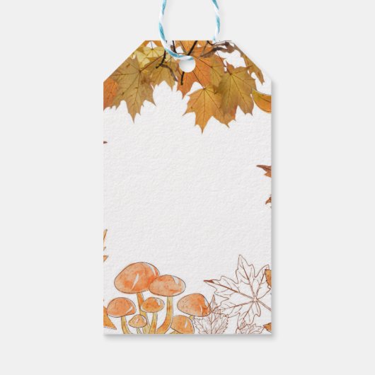 Herfst bloemenkrans Pompoen Goud Bedankt Favoriet Cadeaulabel (Achterkant)