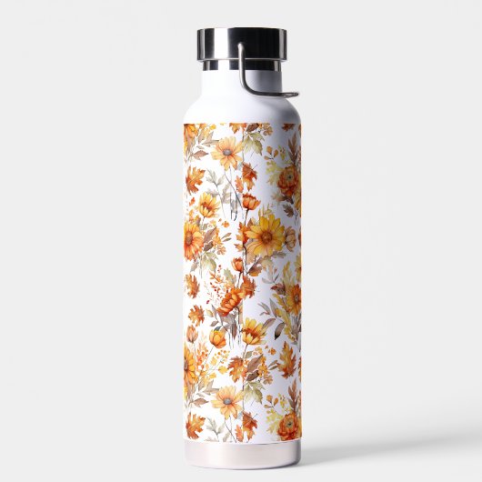 Herfst bloemenpatroon B01 Waterfles (Links)