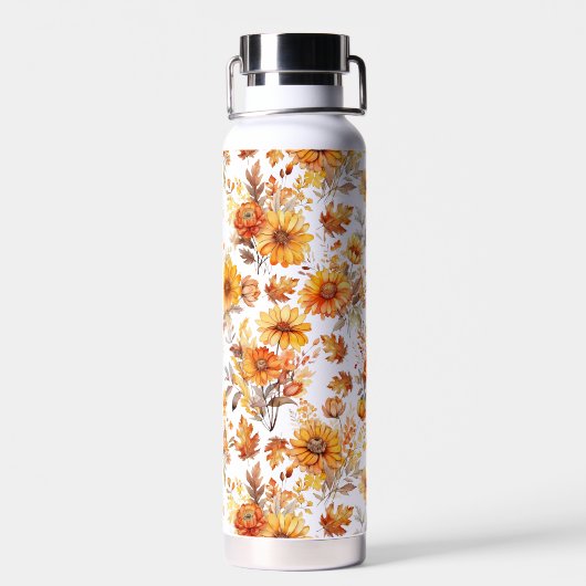 Herfst bloemenpatroon B01 Waterfles (Achterkant)