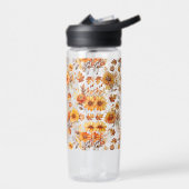 Herfst bloemenpatroon B01 Waterfles (Links)